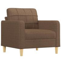 Fauteuil met voetenbank 60 cm stof bruin - thumbnail