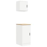 VidaXL Garagekasten 2 st spaanplaat wit - thumbnail