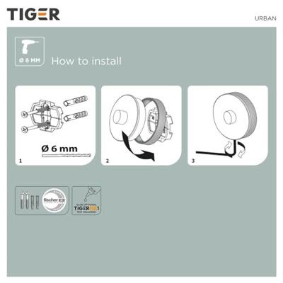 Tiger Urban toiletrolhouder met klep zwart