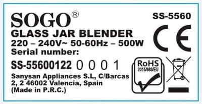 SOGO Human Technology Blender Rood (metallic)