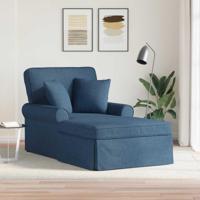 Chaise Lounge met Rok met kussen Blauw 91 x 157 x 91 cm Stof - thumbnail