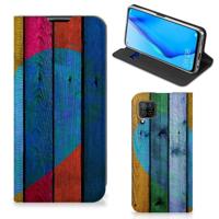 Huawei P40 Lite Book | Wallet Case | Wood Heart - Cadeau voor je Vriend - thumbnail