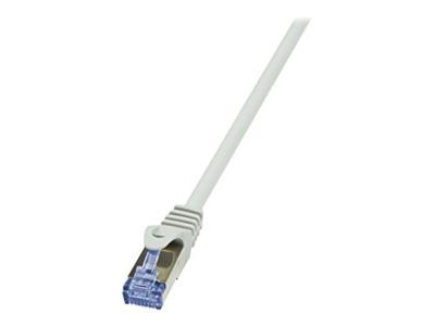 LogiLink CQ4112S RJ45 Netwerkkabel, patchkabel CAT 6A S/FTP 20.00 m Grijs Vergulde steekcontacten, Vlambestendig, Snagless 1 stuk(s)