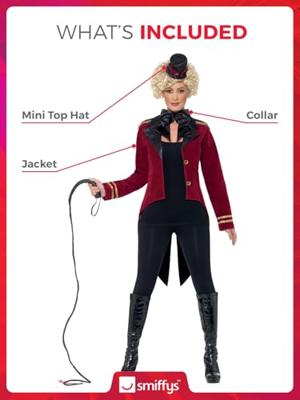 Rode circus slipjas vrouw - thumbnail