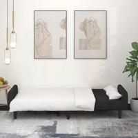 Slaapbank 2-zits fluweel zwart - thumbnail