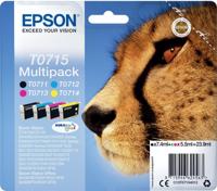 Epson Inktcartridge T0715 Origineel Combipack Zwart, Cyaan, Magenta, Geel C13T07154012 - thumbnail