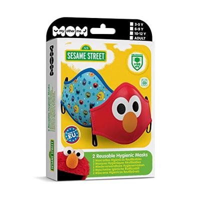 Hygiënisch en herbruikbaar gezichtsmasker gemaakt van stof Sesame Street Premium 3-5 jaar Hygiënisch en herbruikbaar gezichtsmasker gemaakt van stof Sesame Street Premium 3-5 jaar