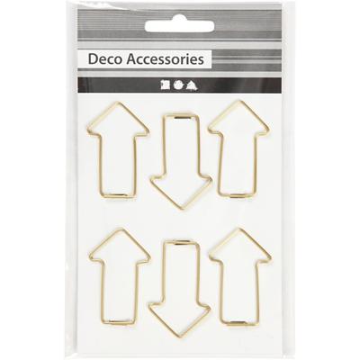 Creativ Company Clips, pijl, afm 40x25 mm, goud, 6 stuk/ 1 doos
