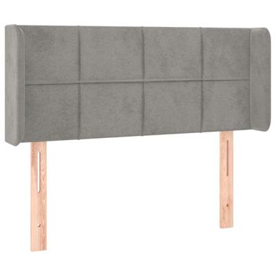 Hoofdbord LED 103x16x118/128 cm fluweel lichtgrijs