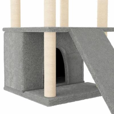 VidaXL Kattenmeubel met sisal krabpalen 133 cm lichtgrijs