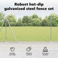 VidaXL Hek met paal zilver 1,2 x 10 m staal - thumbnail