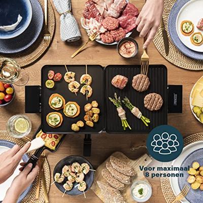 Princess 162925 Raclette Piano Black 8 gourmetstel - thumbnail