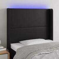 Hoofdbord LED 83x16x78/88 cm kunstleer zwart - thumbnail
