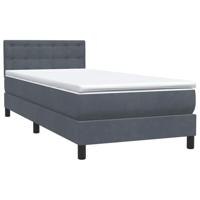 Boxspring met matras fluweel donkergrijs 100x210 cm - thumbnail