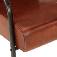 Fauteuil echt leer bruin - thumbnail
