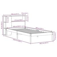 Bed met boekenkast zonder matras grenenhout wit 100x200 cm - thumbnail
