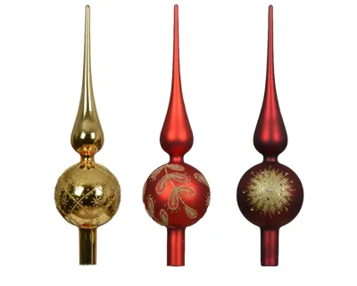 Decoris Piek glas Rood en goud 31cm Decoris Piek glas Rood en goud 31cm