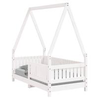 Kinderbedframe 70x140 cm massief grenenhout wit - thumbnail