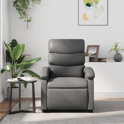 Fauteuil verstelbaar kunstleer grijs