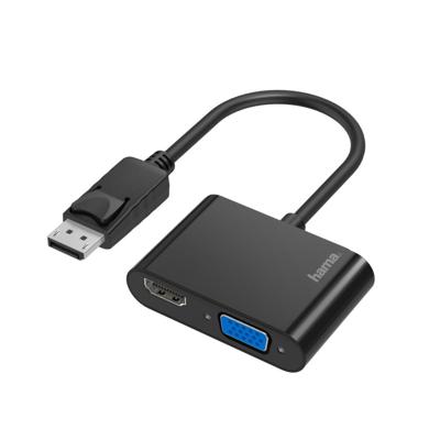 Hama Video-adapter 2in1 DisplayPort-stekker - VGA & HDMI™-aansluiting Ultra-HD 4K Hama Video-adapter 2in1 DisplayPort-stekker - VGA & HDMI™-aansluiting Ultra-HD 4K