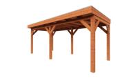 Trendhout Overkapping Refter XL 600x285 cm- Plat dak- Onbehandeld lariks Douglas hout- Trendhout - thumbnail