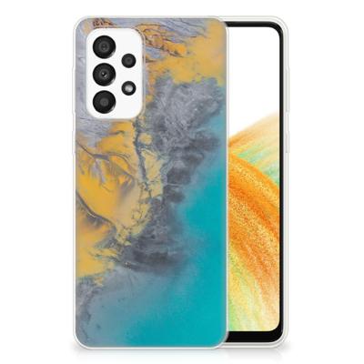 Samsung Galaxy A33 5G | TPU | Siliconen hoesje | Marble Blue Gold