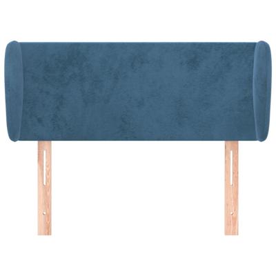 Hoofdbord met randen 103x23x78/88 cm fluweel donkerblauw