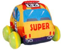 Van Der Doelen Mini club soft car brandweerauto met pull back - thumbnail