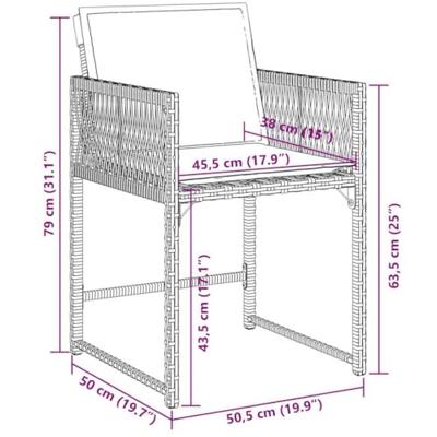 5-delige Tuinset met kussens poly rattan zwart