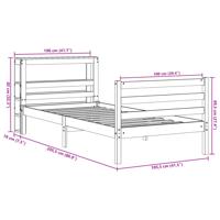 Bedframe zonder matras massief grenenhout wit 140x200 cm - thumbnail