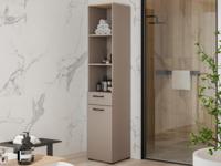 Kolomkast met wasmand LAUNDRY 1 deur 1 lade taupe - thumbnail