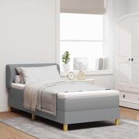 Boxspringbed met matras creme 90x200 cm stof Lichtgrijs - thumbnail