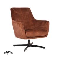 LABEL51 Draaibare Fauteuil 'Toby' Velvet, kleur Roest - thumbnail