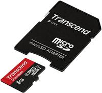 Transcend Premium microSDHC-kaart Industrial 8 GB Class 10, UHS-I Incl. SD-adapter - thumbnail