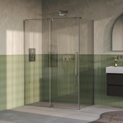 Brauer Stellar - Douchecabine met Draaideur - Helder Glas - 140x100x200 cm - Omkeerbaar - incl. Glascoating - PVD RVS-Kleurig Geborsteld