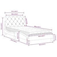 Bed met matras fluweel donkergrijs 100x200 cm - thumbnail
