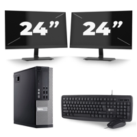 Dell Optiplex 990 Desktop - Intel Core i3-2e Generatie - 8GB RAM - 256GB SSD - Windows 10 + 2x 24 inch Monitor - thumbnail