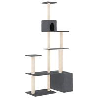 VidaXL Kattenmeubel met sisal krabpalen 180 cm donkergrijs - thumbnail