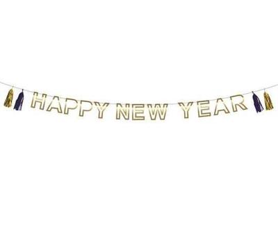 Letterslinger &apos;Happy New Year&apos; met tassels (3m)