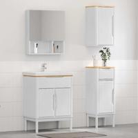 Badkamermeubelset met lade 3 pcs Wit Massief grenenhout - thumbnail