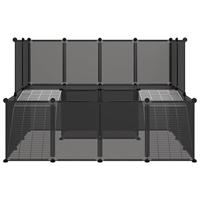 Dierenhok klein 143x107x93 polypropeen en staal zwart - thumbnail