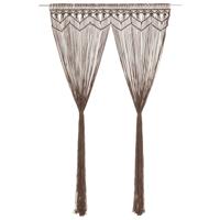 VidaXL Gordijn macramé 140x240 cm katoen taupe - thumbnail