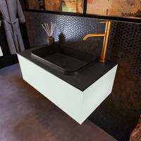 Badkamermeubelset Mondiaz Erin 80 cm met 1 Lade met RIDGE Wastafel Midden Urban met 1 kraangat Greeploos Mat Greey - thumbnail