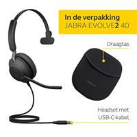 Jabra Evolve2 40 MS Mono USB-C - bedrade oortelefoon, zwart - thumbnail