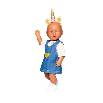 Heless Poppenjurk met gouden t-shirt, 28-35 cm