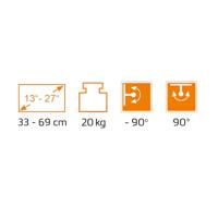 My Wall HL 45-1 L Monitor-plafondbeugel Zwart Kantelbaar, Draaibaar, Plafondhouder - thumbnail