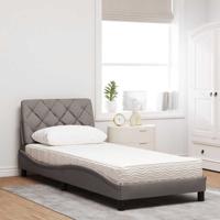 Bed met matras stof taupe 100x200 cm - thumbnail