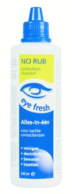 Eyefresh No rub alles-in-1 vloeistof zachte lenzen 240 Milliliter Eyefresh No rub alles-in-1 vloeistof zachte lenzen 240 Milliliter