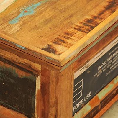 Salontafel met opbergruimte vintage stijl gerecycled hout - thumbnail