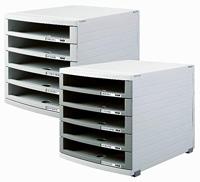 HAN CONTUR 1505-0-19 Ladebox Lichtgrijs DIN A4, DIN B4, DIN C4 Aantal lades: 5 - thumbnail